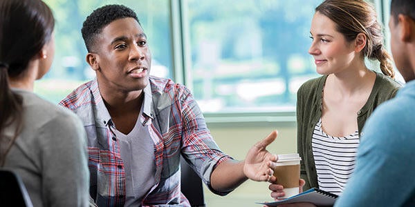 UCR HAPSS-AC volunteers discuss student concerns.