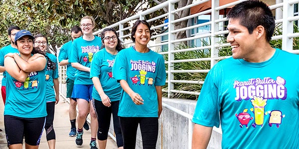 UCR Students join The Well's Peanut Butter & Jogging activity.